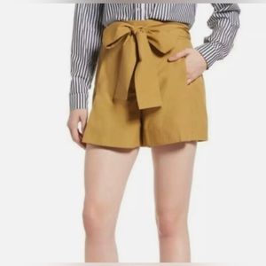 J.CREW COTTON POPLIN TIE HIGH WAISTED SHORTS • SIZE 10